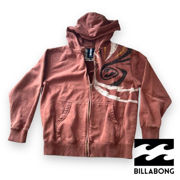 π2/$20π Billabong Kids' Zipup Hoodie, Rust, Medium - Picture 1 of 7